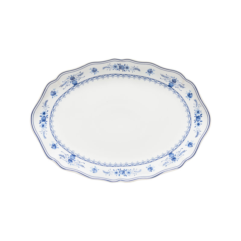 Vila Oval Platter, Branco/Azul