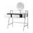 33.9" Mirrored Makeup Vanity Desk With Mirror And Lights, Mirrored Console Vanity Table With 2 Big Drawers & Open Shelf, Dressing Table With Charging Station For Bedroom, Silver