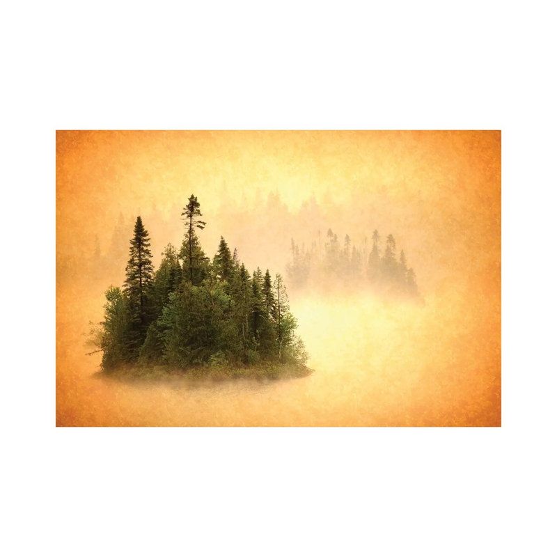 Canada. Abstract of islands in lake mist. 1 Piece Wrapped Canvas Wall Art