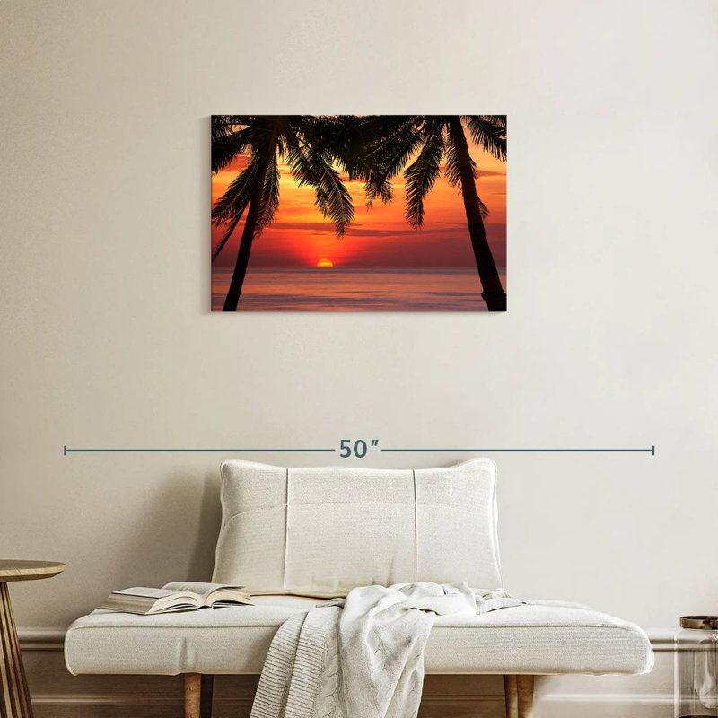 Coucher de soleil sur la plage de Gillard, H 20 po x l 30 po