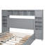 Grand lit en bois avec armoire tout compris, tablette et prises électriques, gris-969592683