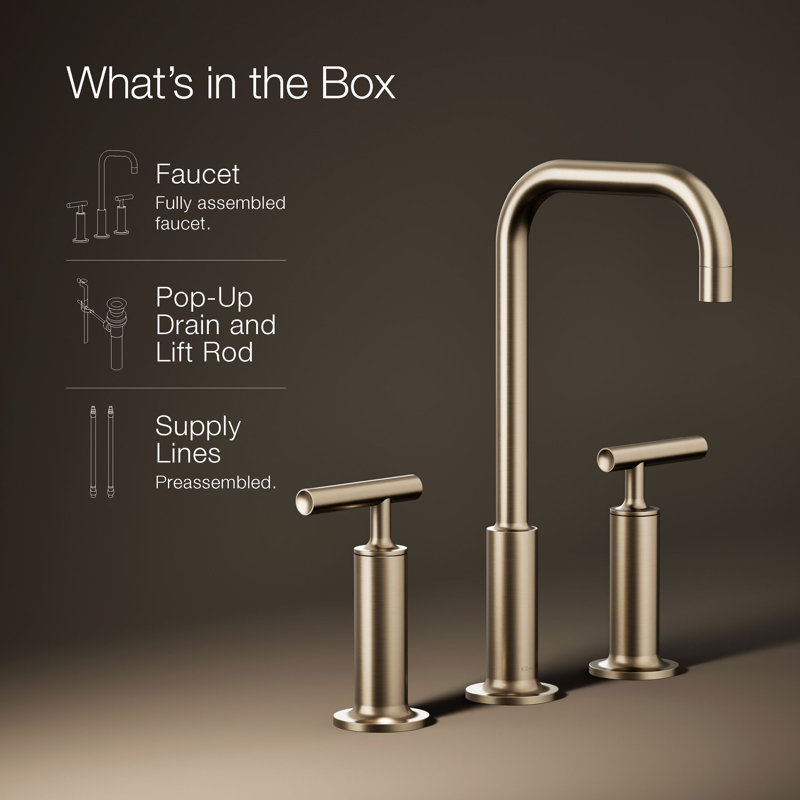 Purist Widespread Bathroom Faucet, Vibrant Brushed Bronze