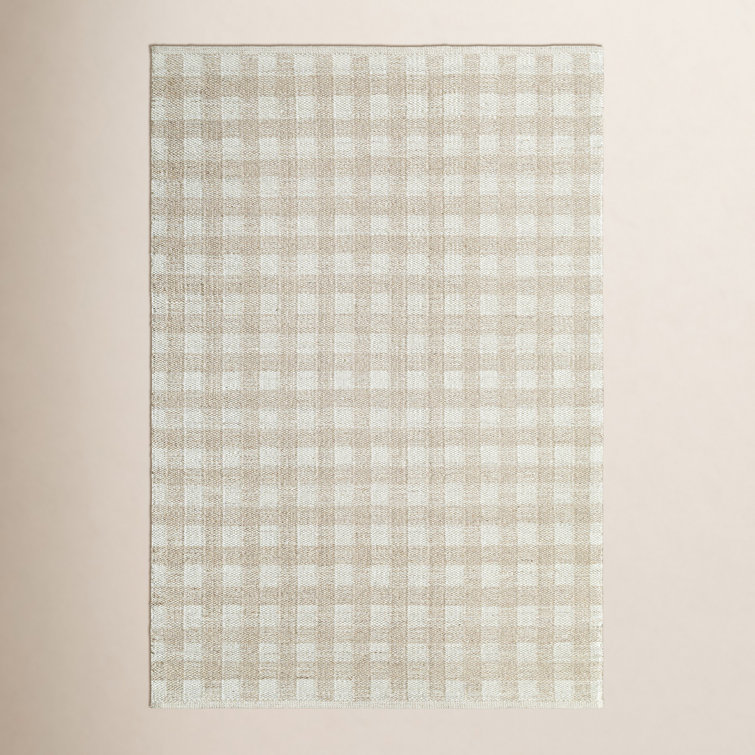 Lavande Plaid Wool Area Rug