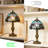 14.7"H Tiffany Tulip Stained Glass Table Lamp With Bulb