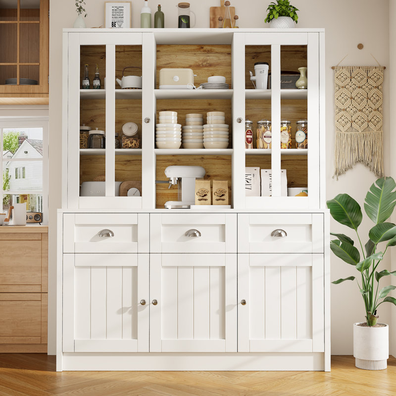 175cm Kitchen Pantry, White