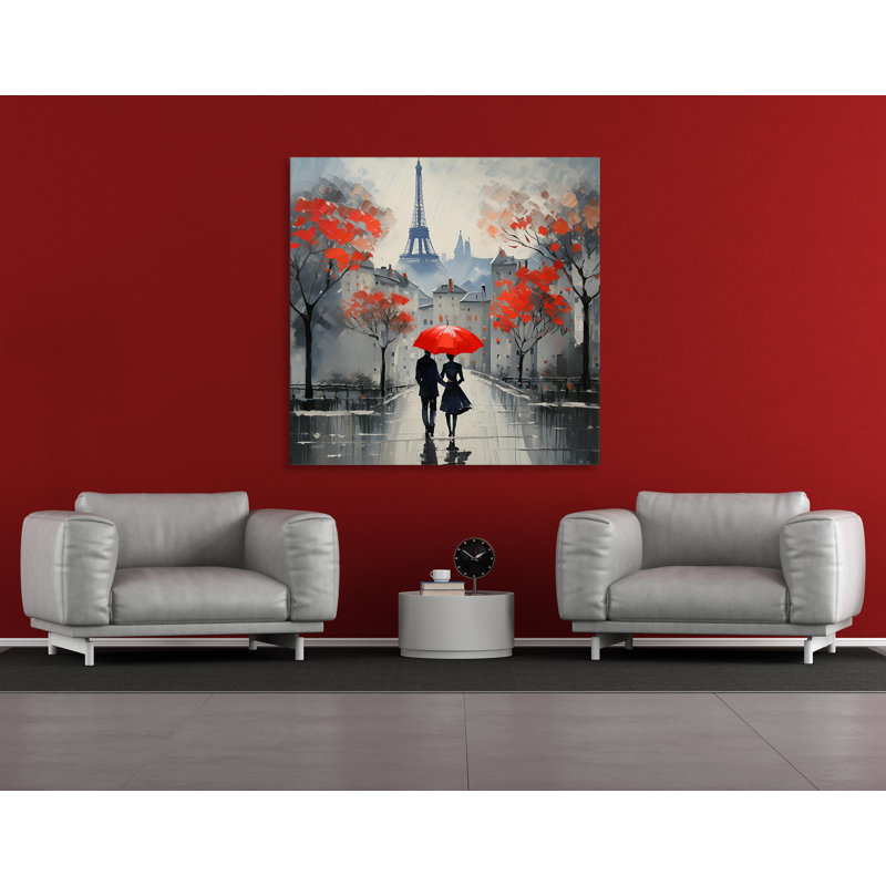 Parasol rouge et étreinte Love’S, H 42 po x l 42 po