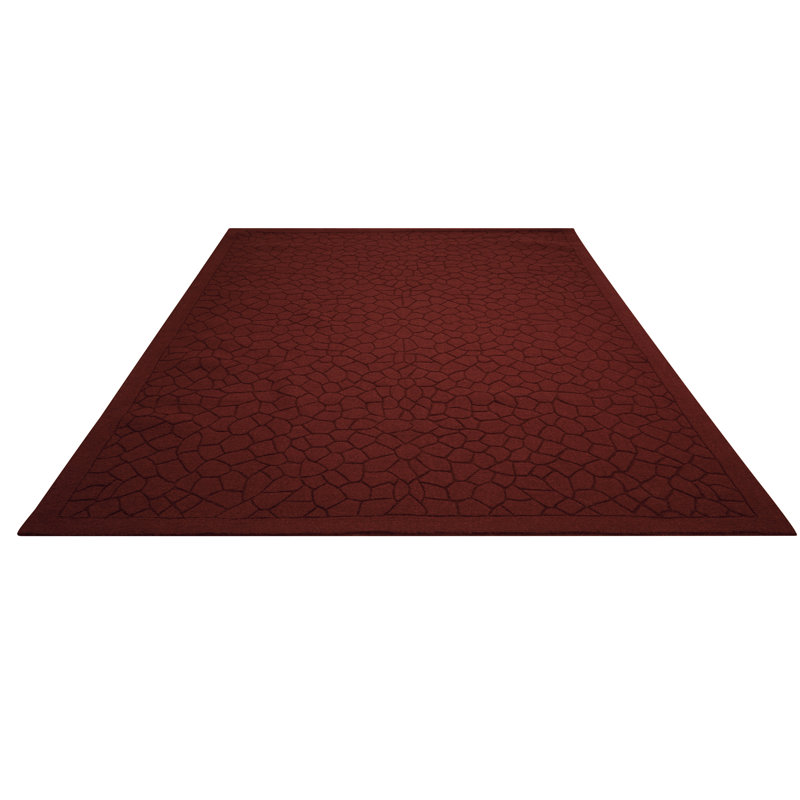 Tapis brique en laine touffeté à la main Garrastegui, Rectangle 3 pi 6 po x 5 pi 6 po