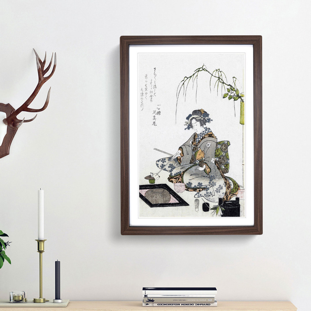 The Tea Ceremony by Kikukawa Eizan - Framed Print
