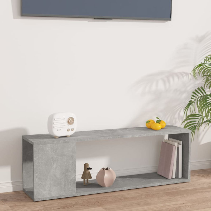 Azeeza Unfinished TV Stand, Concrete Grey