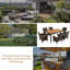 Ensemble de salle à manger de patio 7 pièces, ensemble de table et chaises de jardin en osier de rotin, plateau de table en bois d'acacia, fauteuils empilables
