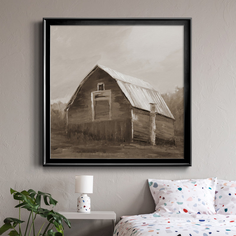 Red Barn VI - Reproduction d'art sur toile encadrée, Cadre en érable, H 26,5 po x l 26,5 po x P 1,5 po