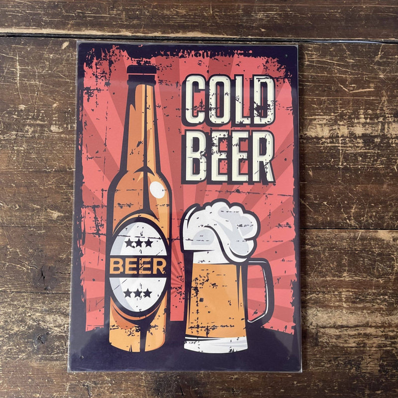 Food & Beverage Wall Decor on Metal, 20cm H x 15cm W