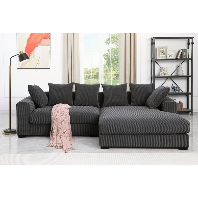 Canapé modulaire 3 pièces Naomi, Gris foncé