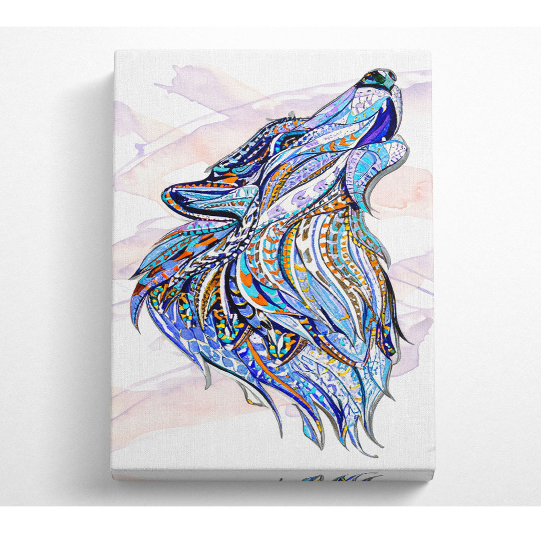 Heulender Wolf - Kunstdrucke auf Leinwand - Wrapped Canvas