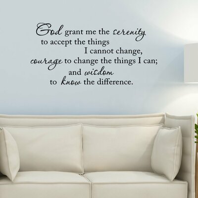 Dodsworth The Serenity Prayer, God Grant Me the Serenity to Accept the Things I Cannot Change Wall Decal -  Winston Porter, F39645B180E1402C96183C1C021F49AA