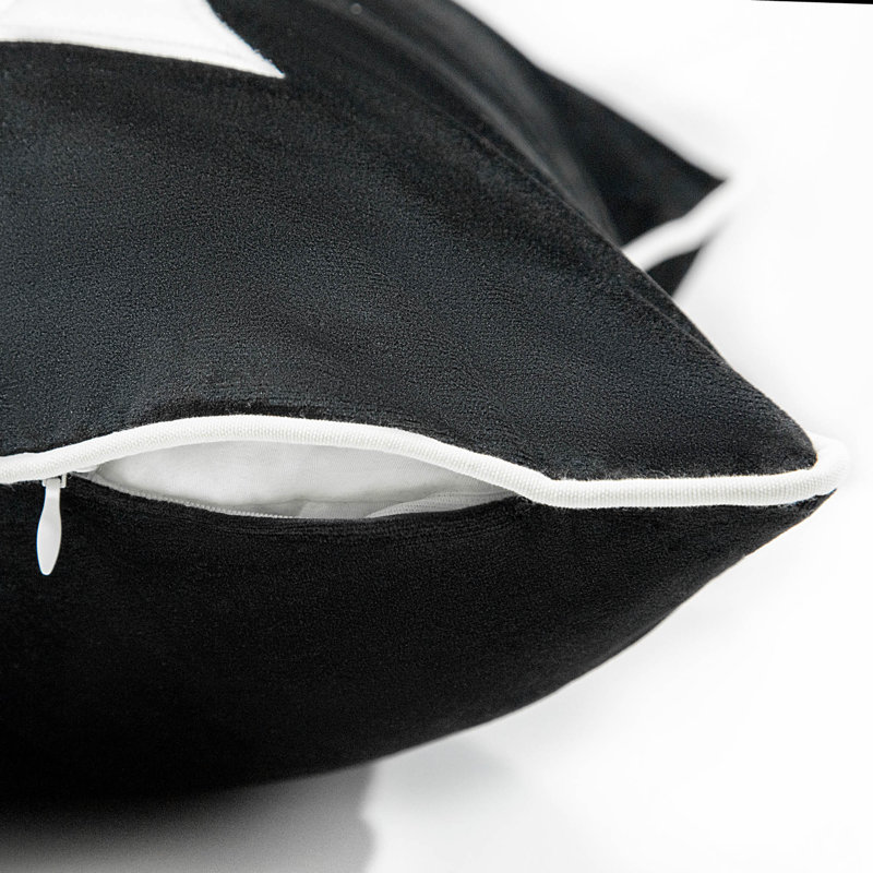 Square Black Velvet Pillow Cover