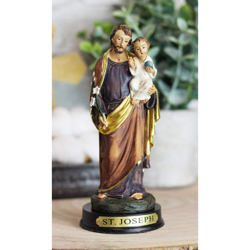 Figurine Dymone Saint Joseph portant un enfant Jésus