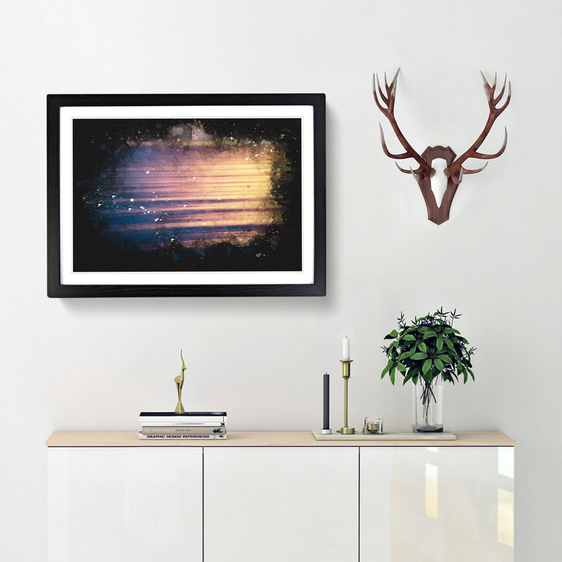 Calming Ocean - Framed Print, 33cm H x 45cm W x 2cm D, Black Framed