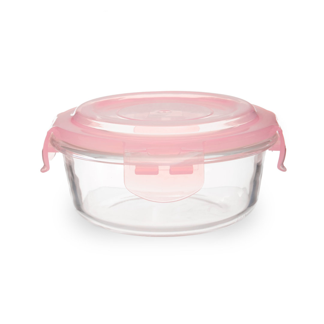 Rackhams Pink Freska 400Ml Round Glass Container - Image 4