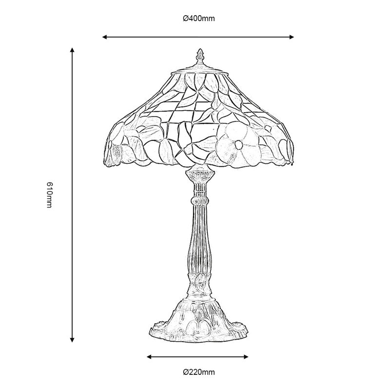 Peonies Metal Table Lamp