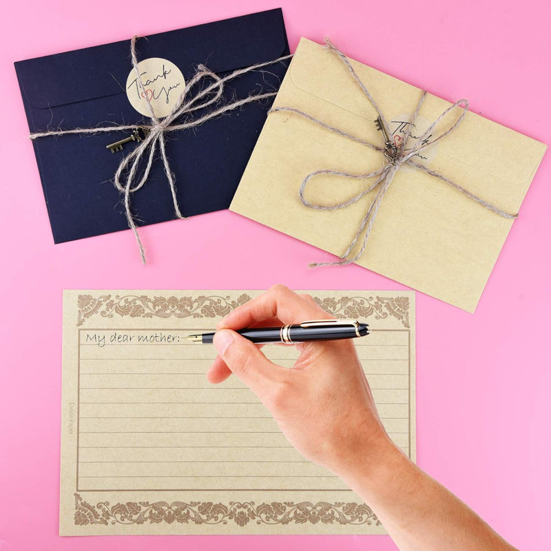 Stationary Paper And Envelopes Set, Aged Paper Writing Paper Stationery Set For Writing Printing