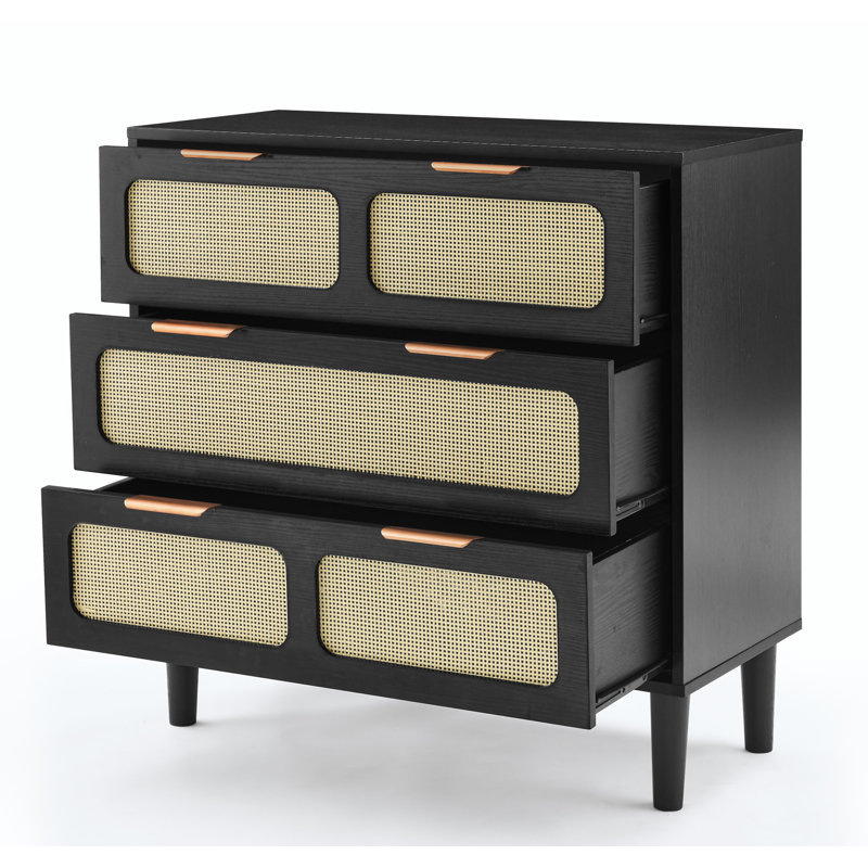Commode 3 tiroirs, Noir