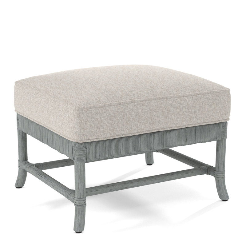 Repose-pieds rectangulaire Lafayette, Rayé gris et beige - 0212-83, Nickel