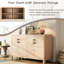 Armoire à 4 portes de style rustique avec surface en bois véritable, charnières à fermeture en douceur, coins arrondis, grand espace de rangement pour petits espaces d'aspect vieilli naturel, pieds en pin, fermeture en douceur et silencieuse, Space Daily