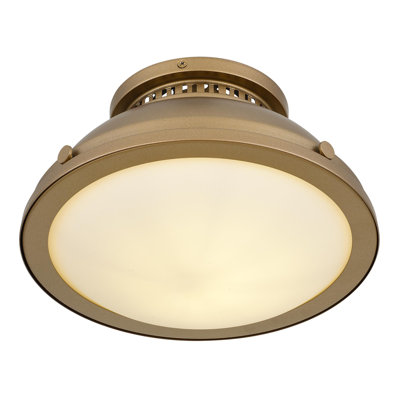1-Light 11-in Polished Brass Flush Mount