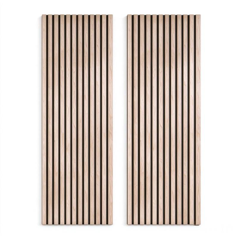 94.5 in. x 12.6 in. Wood Slat Acoustic Panels, MDF Decorative Wall Paneling White oak (2 Piece/16.5 Sq. Ft.)