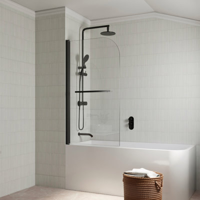 31" W x 55" H Frameless Pivot Half Shower Door in Various Colors, 1/4" Tempered Glass Panel