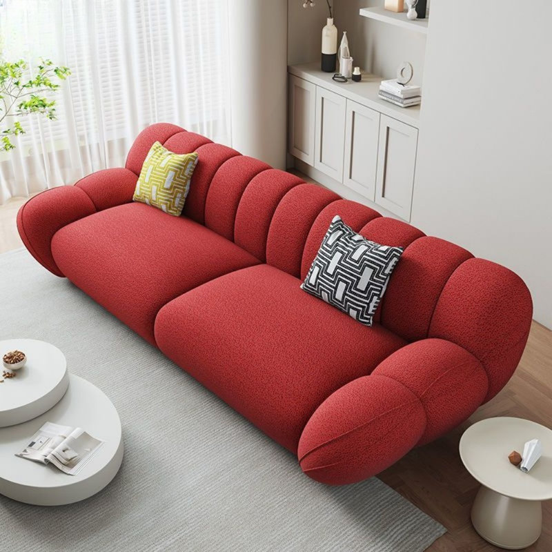 Canapé rouge de loisirs créatifs, 2, H 31,5 po x l 102,36 po x P 43,31 po