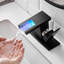 Robinet de salle de bain avec bec de cascade à changement de couleur à DEL 3 lumières, mélangeur d'eau chaude et froide à fixation sur le comptoir, robinet de lavabo noir-124464685