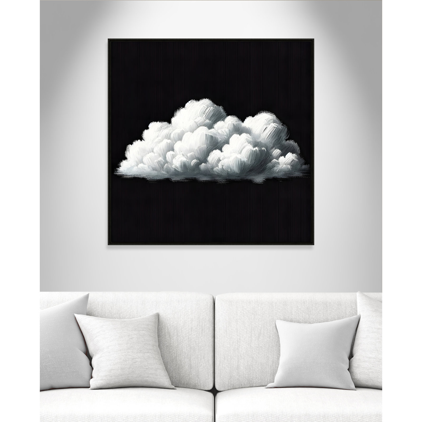 Ottavia "White Clouds" Print, 37.5" H x 37.5" W, Espresso