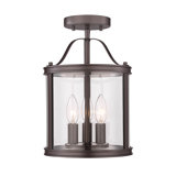8.75" 3-Light Dimmable Flush Mount with Glass