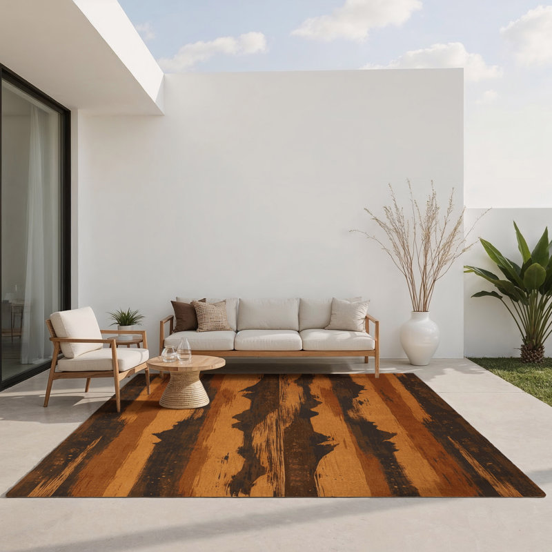 Tapis intérieur et extérieur sépia, Rectangle 9 pi x 12 pi