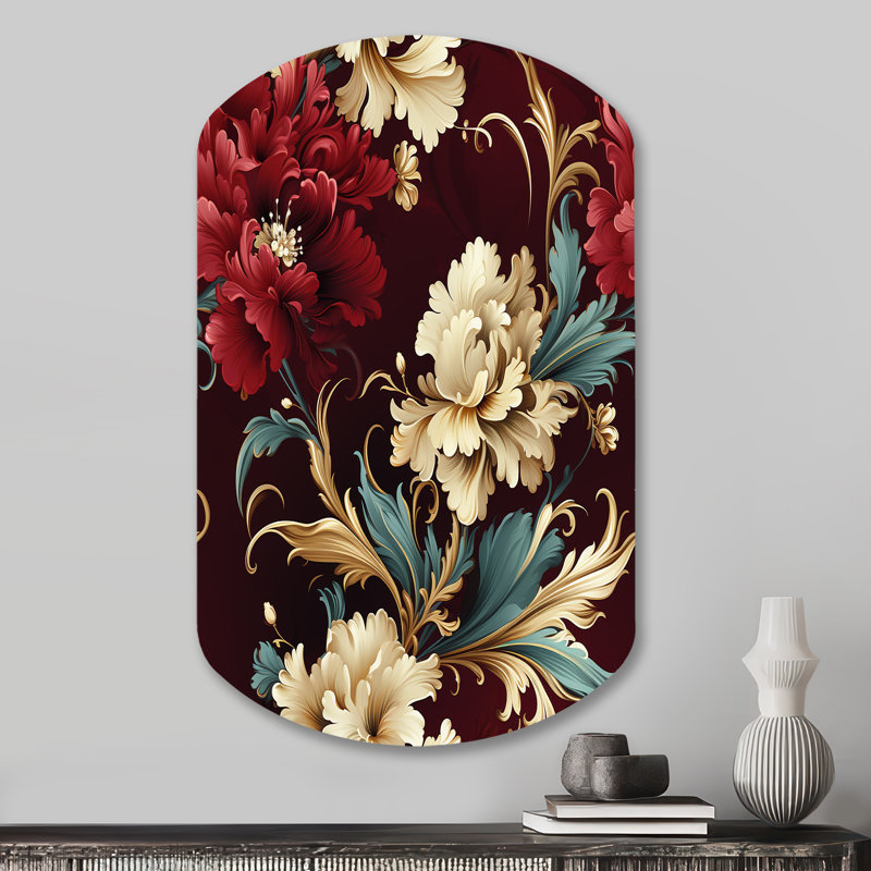 Victorian Renaissance Revival Victorian Motif - Décoration murale cylindrique irrégulière en métal, H 31 po x l 19 po