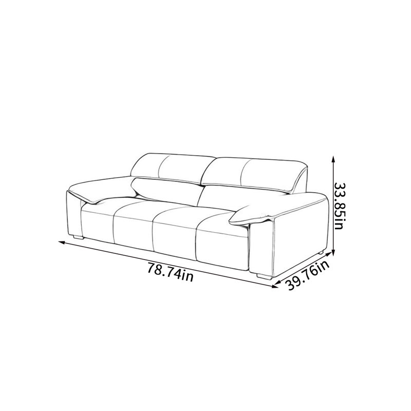 Simple office light luxury sofa, 33.85" H x 78.74" W x 39.76" D, 3