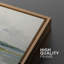 «Soft Coastal Landscape With Calm Water Marsh Grass And Airy Sky», ensemble de 2 reproductions d'art sur toile encadrées-131653432-131653433