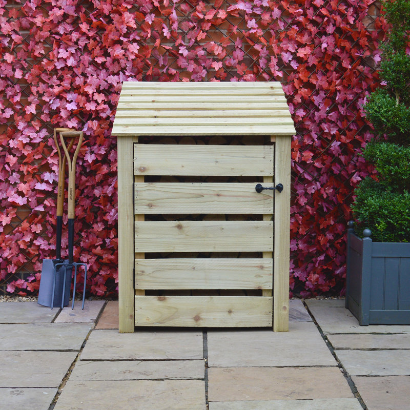 Stanardsville 90cm W x 80cm D Wood Log Store, Light Green