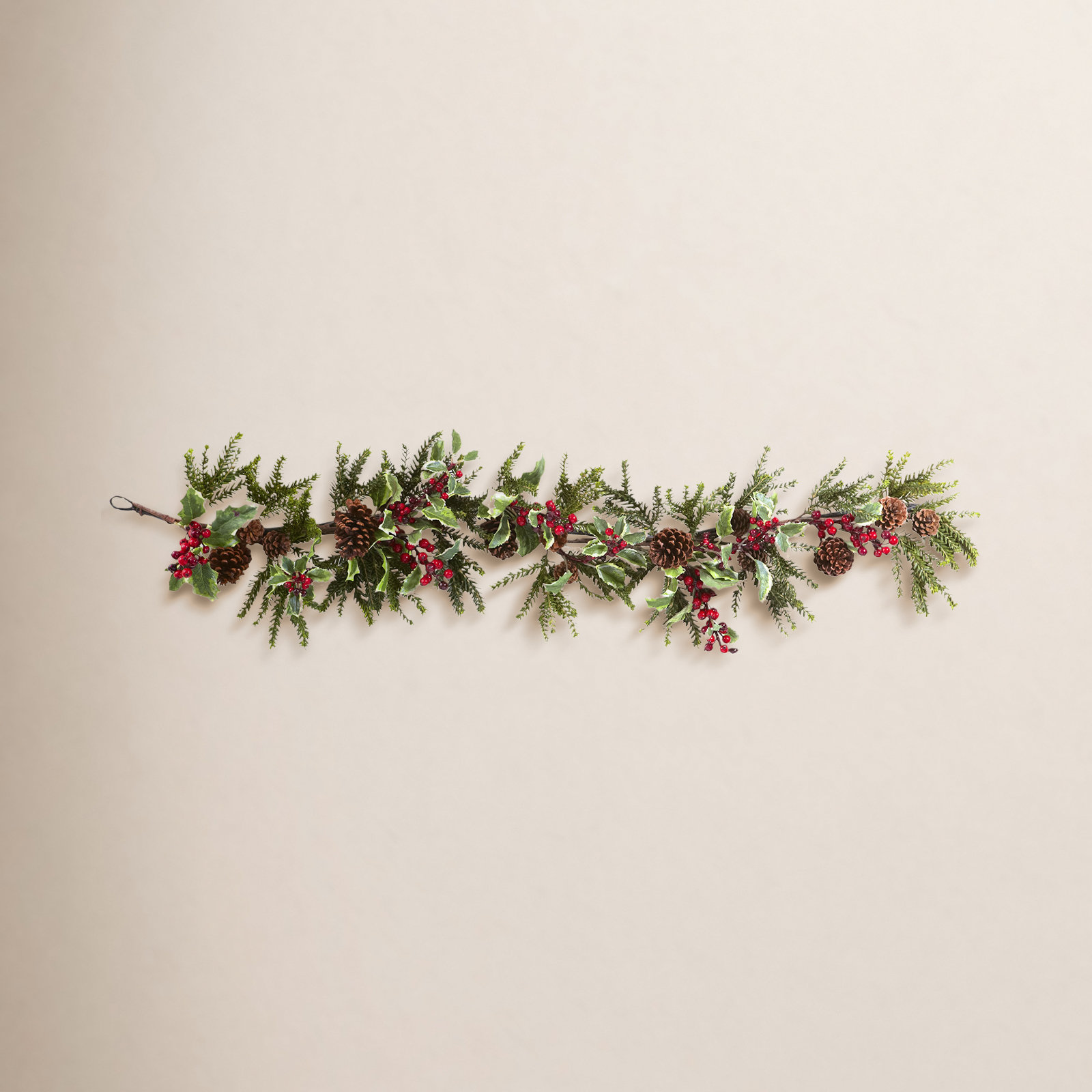 54'' in. Faux Holly Garland