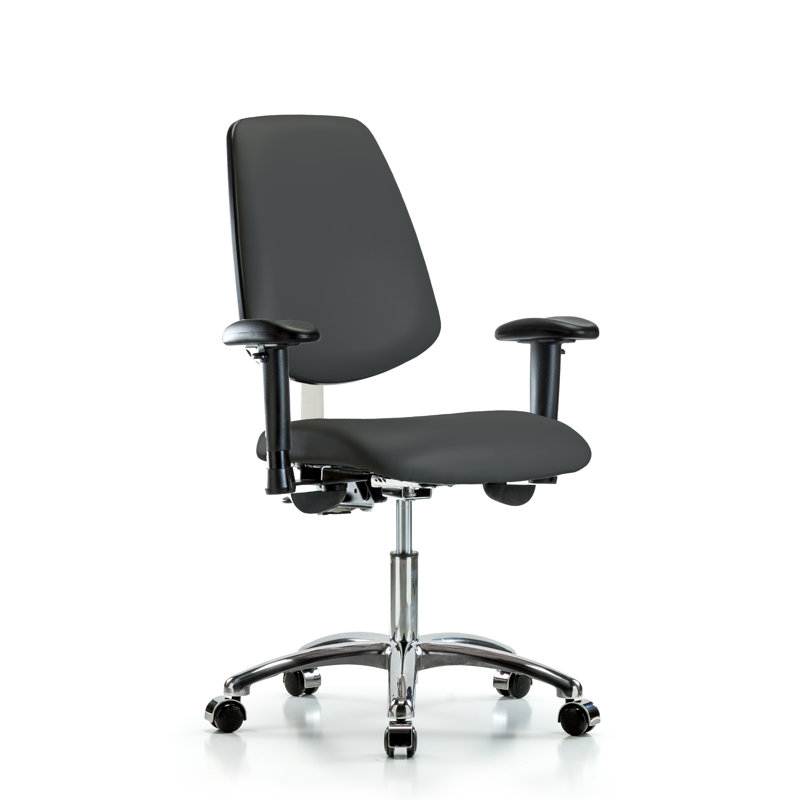 Chaise de travail ergonomique Amelie, Roulettes, Anthracite, Inclus
