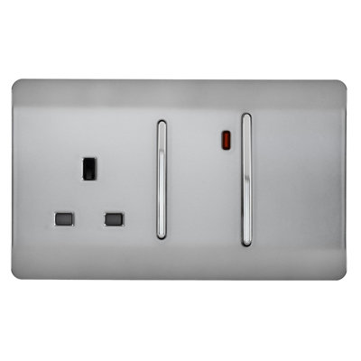 Trendi Switch 45 Amp Cooker Switch & 13 Amp Plug Socket with Neon