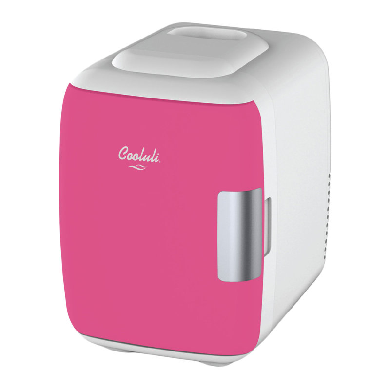 Cooluli Classic 0.14 Cubic Feet Portable Countertop Mini Fridge, Fuchsia/White