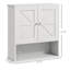 Armoire de salle de bain Farmhouse, armoire à pharmacie murale avec tablette ouverte et tablette réglable, rangement pour salle de lavage, blanc-215535570