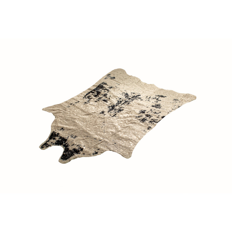 Tapis en simili cuir de vache Kattya, Nouveauté 5 pi 3 po x 7 pi 6 po