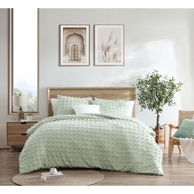 Swift Home Pom Pom 3-Piece Jacquard Microfiber Comforter Set - Ultra-Soft & Playful - All-Seasonal, Durable, Easy Care