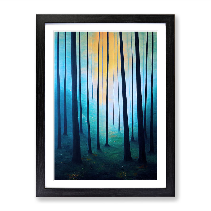 Gleaming Forest - Single Picture Frame Painting, Black, 64cm H x 46cm W x 2cm D