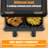 Dual Air Fryer 9.5qt Double Drawer 8 Functions Digital Family 1800w,smart Finish