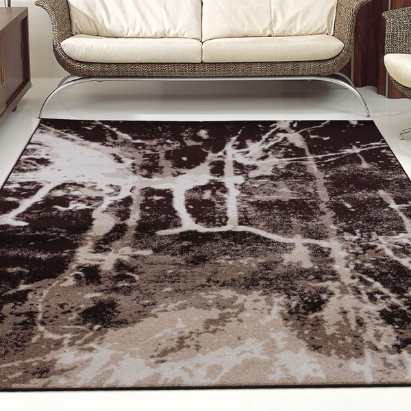 La Dole Rugs Anise Abstract Dark Brown/Cream Area Rug - Wayfair Canada